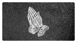 DSC700 516 SL SH BK Silver Praying Hands Shimmer Black Background